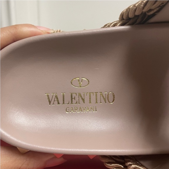 Valentino Rockstud Espadrille Braided Slides - Picture 6 of 8